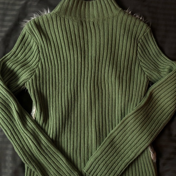 SOLD‼️‼️ Fairy grunge y2k furry knit green jacket - Picture 3 of 4